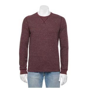 Men's Sonoma Goods For Life® Supersoft Thermal Crewneck Top Large Plum